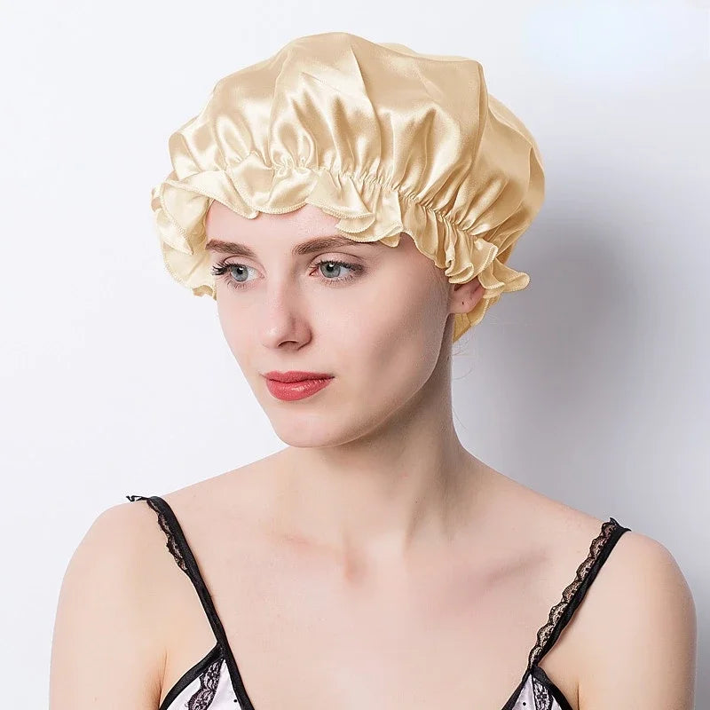 Lerkely 2 Satin-Schlafmützen Für Damen – Weich, Elastisch, Perfekt Für Haarschutz Beim Schlafen